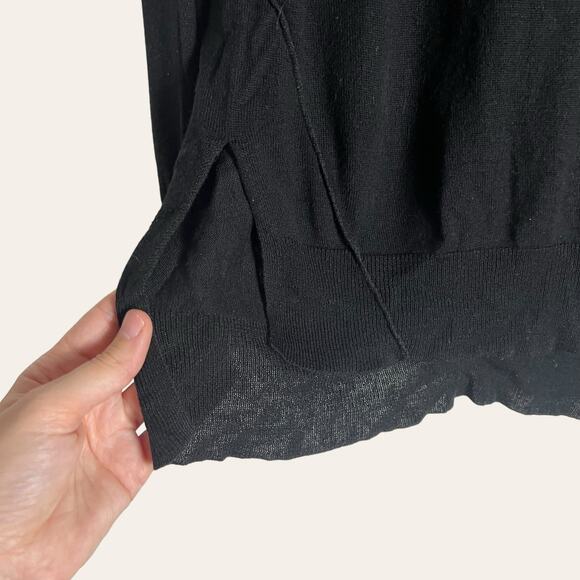 Zara Knit Black Lightweight Crewneck Pullover Sweater Size M - Picture 5 of 8